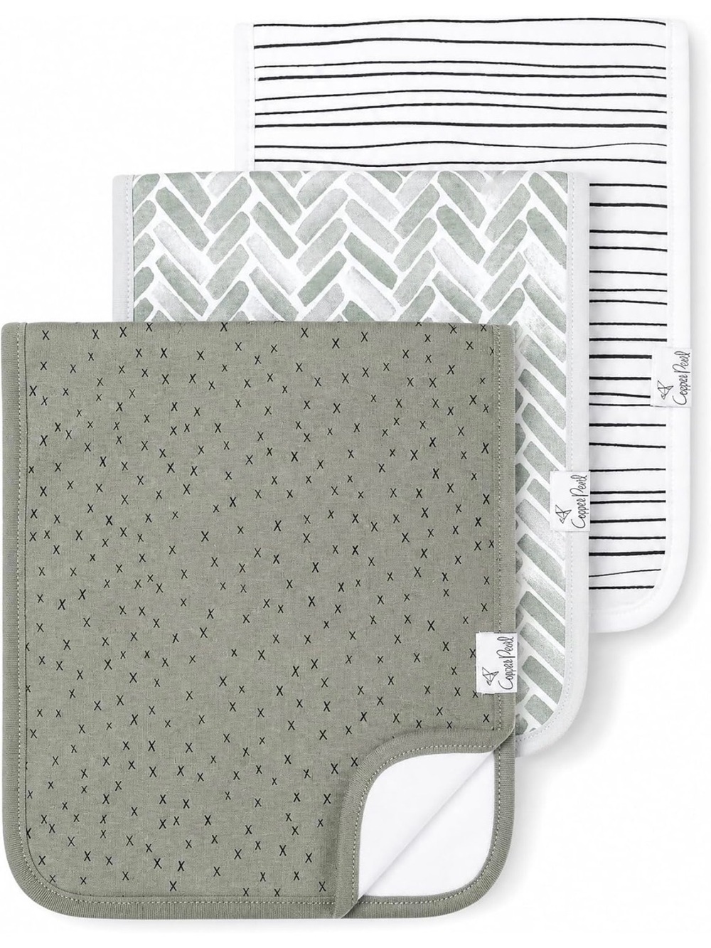 Copper Pearl Burp Cloths - Set of 8